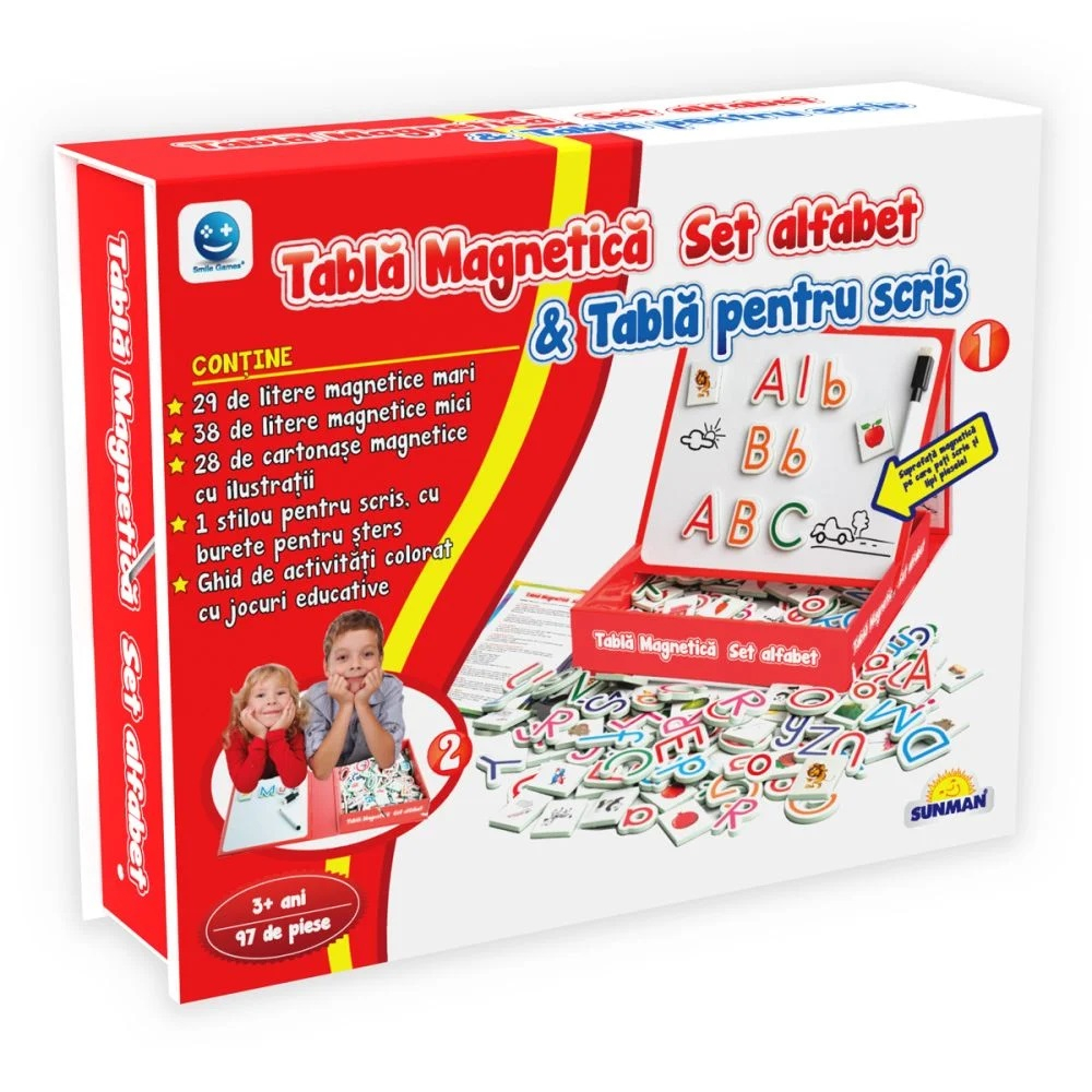Joc educativ Smile Games, Alfabetul pe tableta magnetica, 97 piese [2]