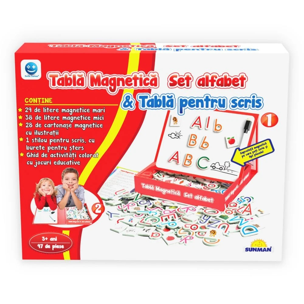 Joc educativ Smile Games, Alfabetul pe tableta magnetica, 97 piese [1]