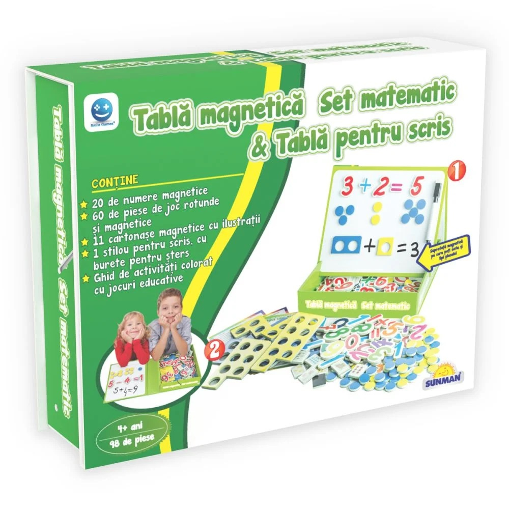 Joc educativ Smile Games, Set matematic cu tabla pentru scris, 98 piese [2]