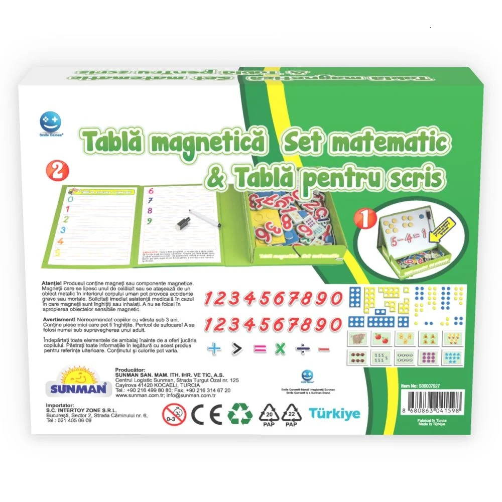 Joc educativ Smile Games, Set matematic cu tabla pentru scris, 98 piese [7]