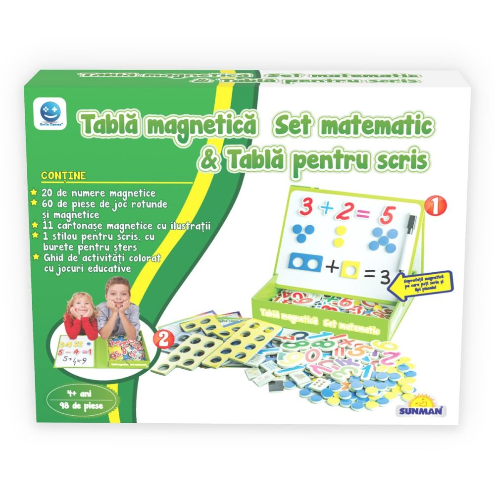 Joc educativ Smile Games, Set matematic cu tabla pentru scris, 98 piese [1]