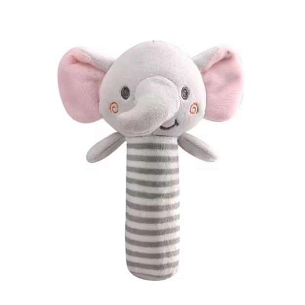 Jucarie zornaitoare de plus, pentru bebelusi, Elefant, roz, 16.5 cm [1]