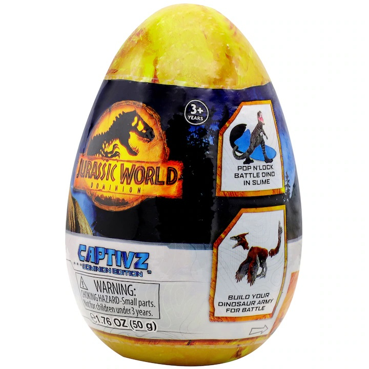 JURASSIC Editia Captivz Dominion, jucarie, surpriza - set 3 oua, cu dinozauri si slime [5]