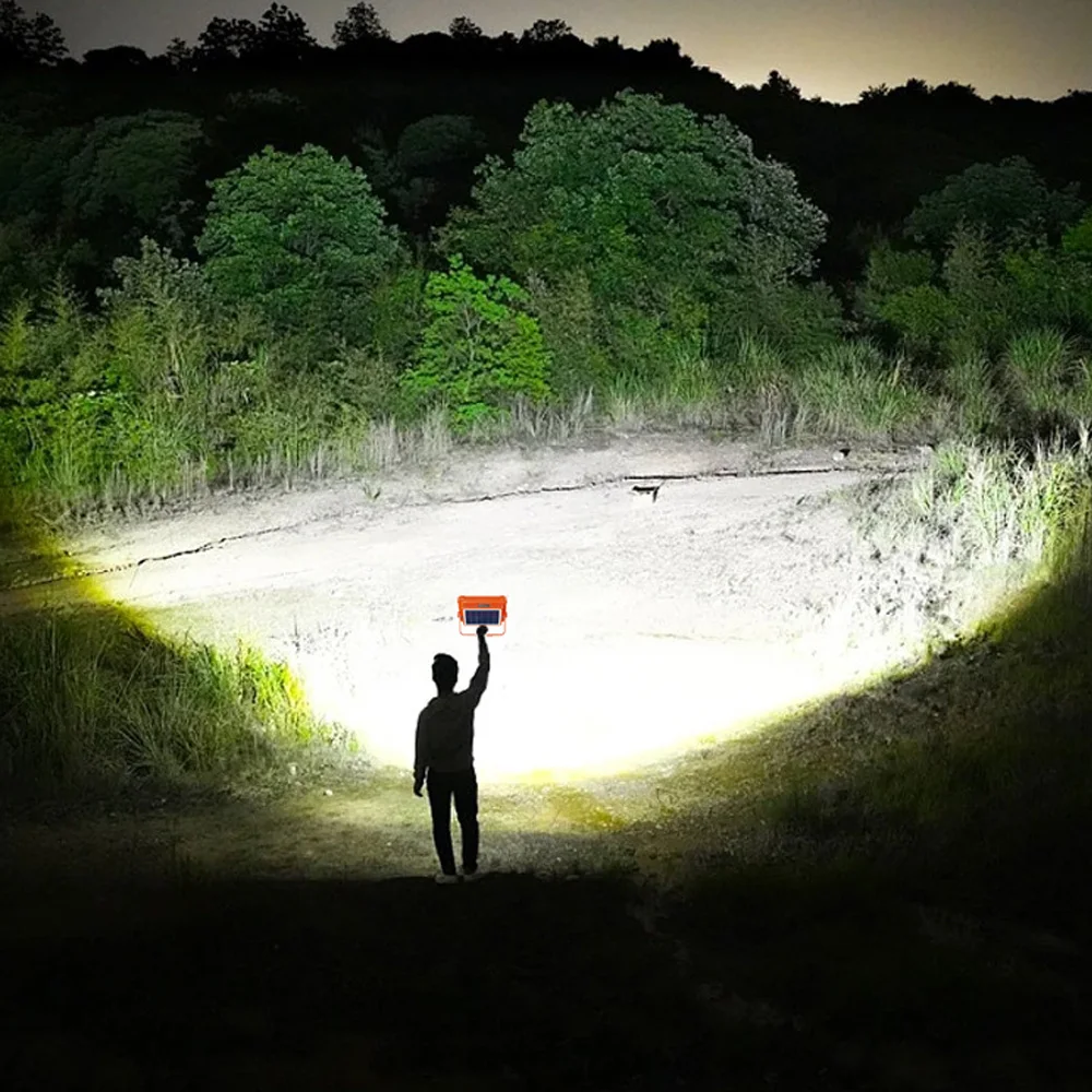 Lampa Solara de Exterior Portabila, Proiector LED Solar, IP66, 100 W, Reincarcabil - Galben [5]