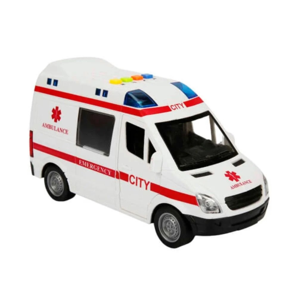 Masina de ambulanta cu lumini si sunete Maxx Wheels, 1:16 Alb [2]