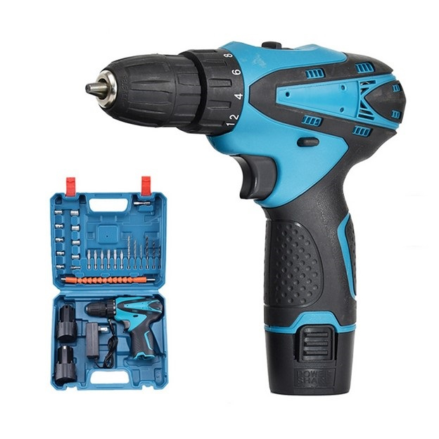 Set masina de gaurit si insurubat fara fir 12V – Cuplu puternic, 2 viteze, LED si 2 acumulatori [1]