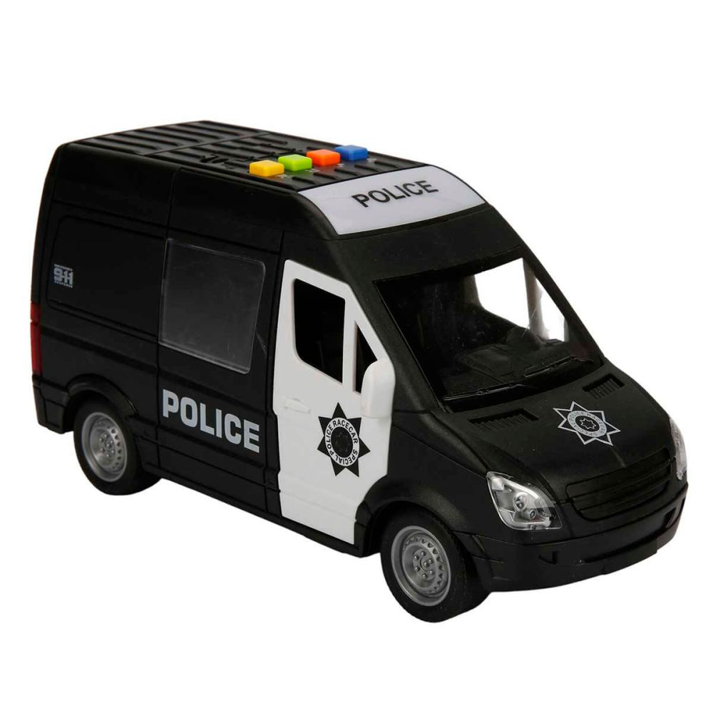 Masina de politie cu lumini si sunete Maxx Wheels, 1:16, Negru [2]