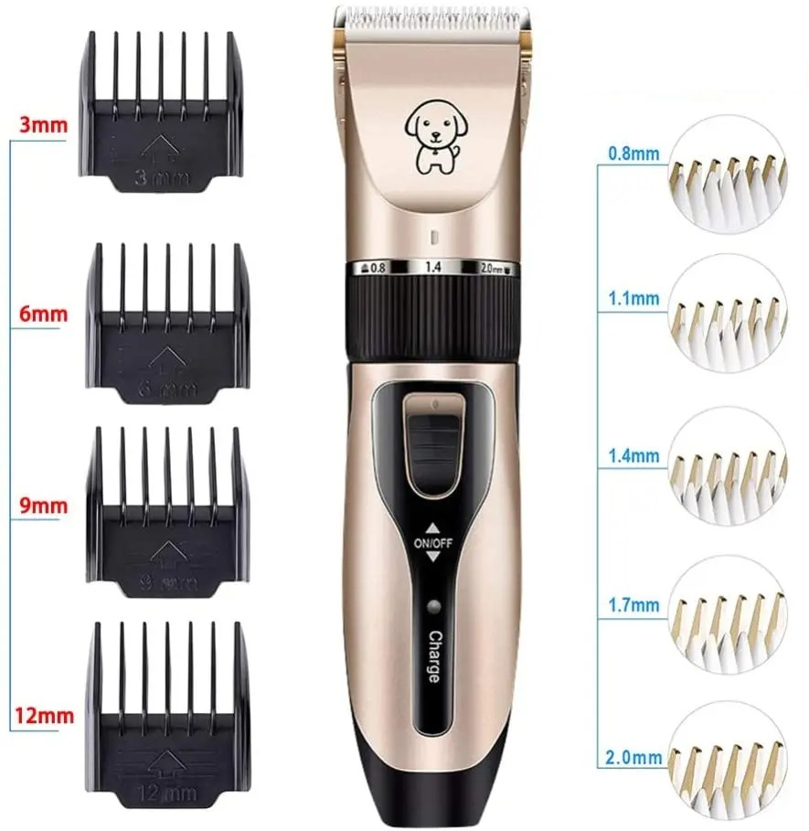 Masina de tuns caini si pisici cu acumulator reincarcabila USB - 4 capete reglabile, silentioasa [7]