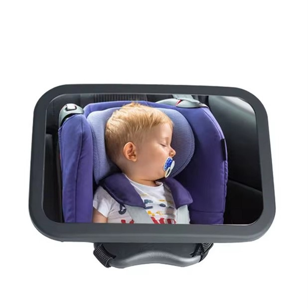 Oglinda auto pentru supraveghere bebelusi, rotire 360 grade, fixare tetiera, 25.5x17.5 cm Zenva [2]