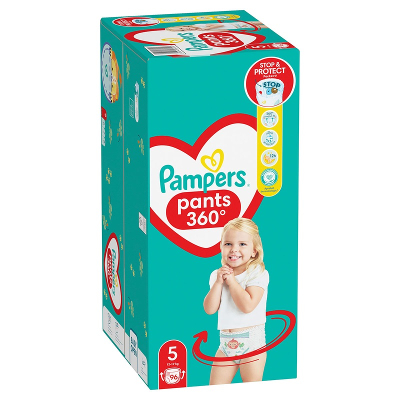 PAMPERS Active Baby Pants, scutece chilotel, 12-17 kg, marime 5, Mega Box, 96 buc [1]