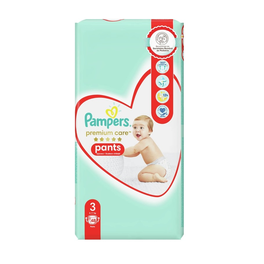 PAMPERS Premium Care Pants, scutece chilotel, 6-11 kg, marime 3, 48 buc [1]