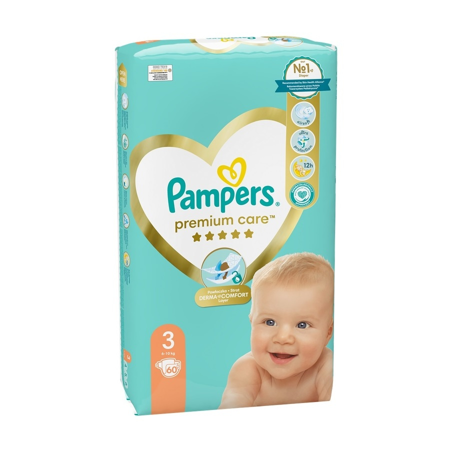 PAMPERS Premium Care, scutece, 5-9 kg, marime 3, Value Pack, 60 buc [1]