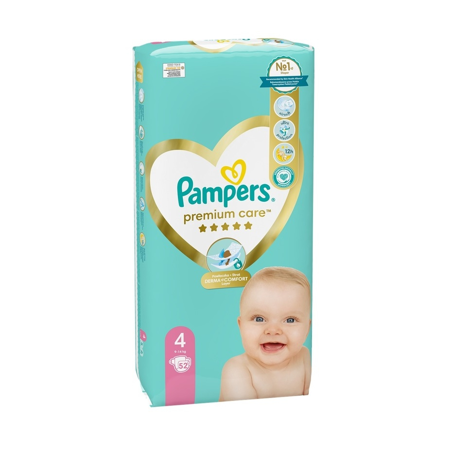 PAMPERS Premium Care, scutece, 9-14 kg, marime 4, 52 buc [1]