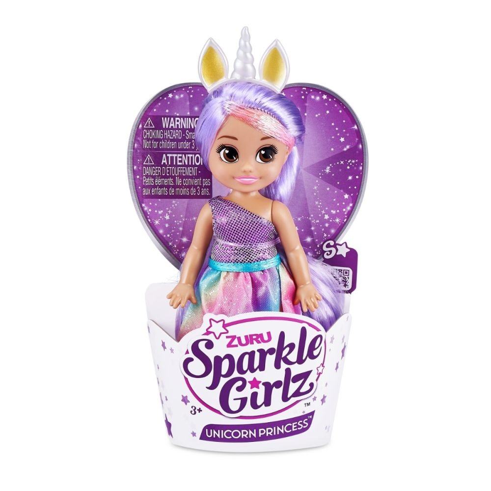 Papusa Unicorn mini, Sparkle Girlz, Mov, 12 cm [1]