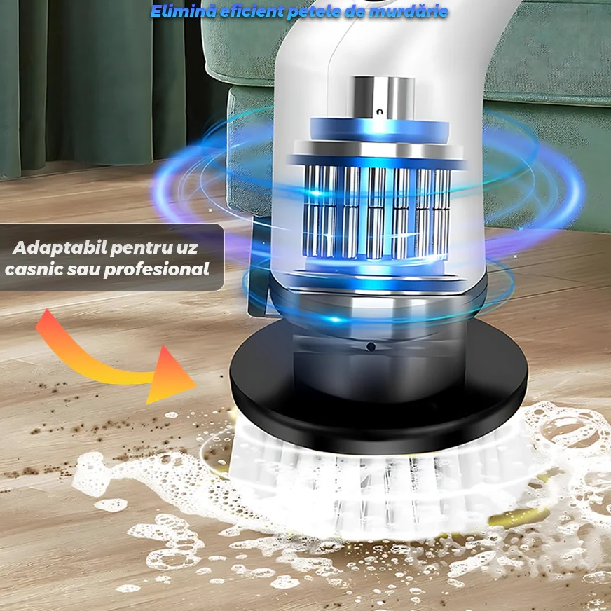 Perie Electrica Rotativa de Curatare 9 in 1 – Cu Acumulator, 2 Viteze si Maner Extensibil [5]