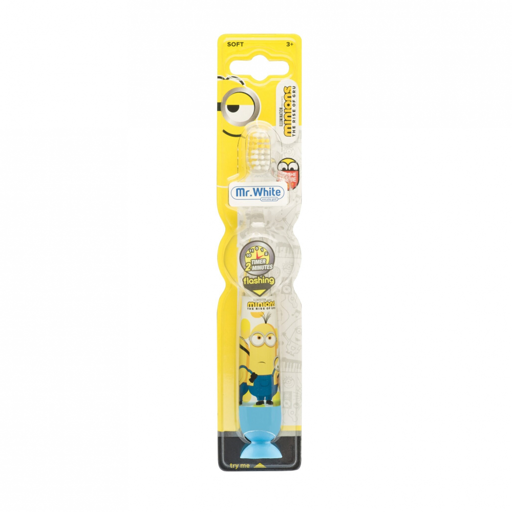 Periuta de dinti Mr.White pentru copii cu cronometru luminos si ventuza MINIONS [1]