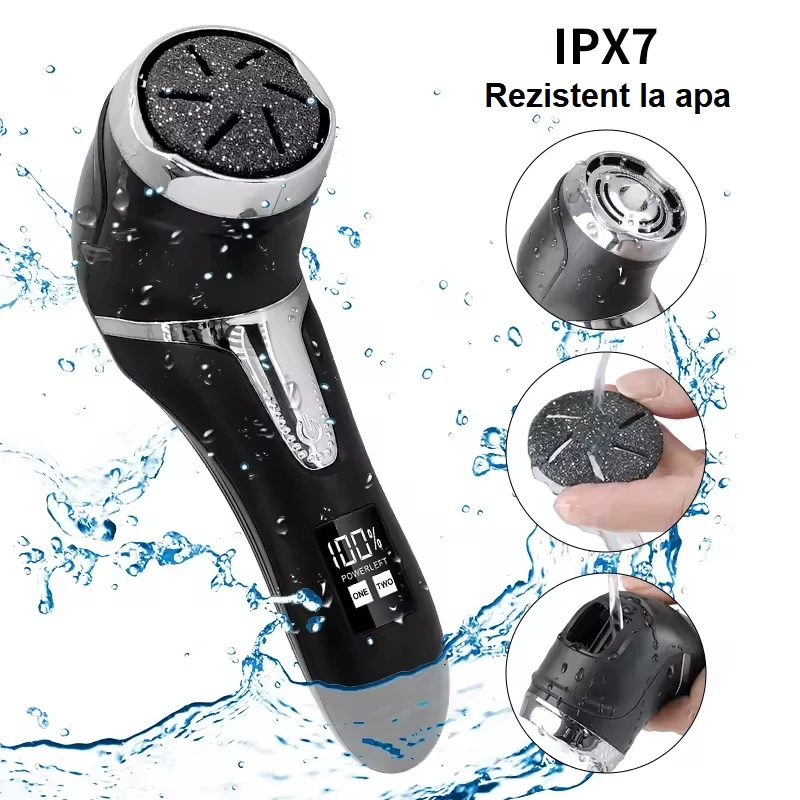 Pila electrica profesionala pentru talpi si calcaie, cu afisaj LCD, 2 viteze si sistem de aspirare [3]
