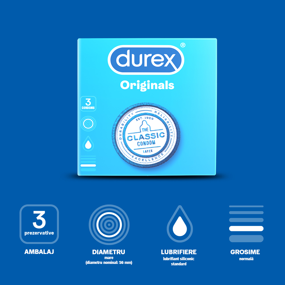 Prezervative Classic, 3 bucati, Durex [2]