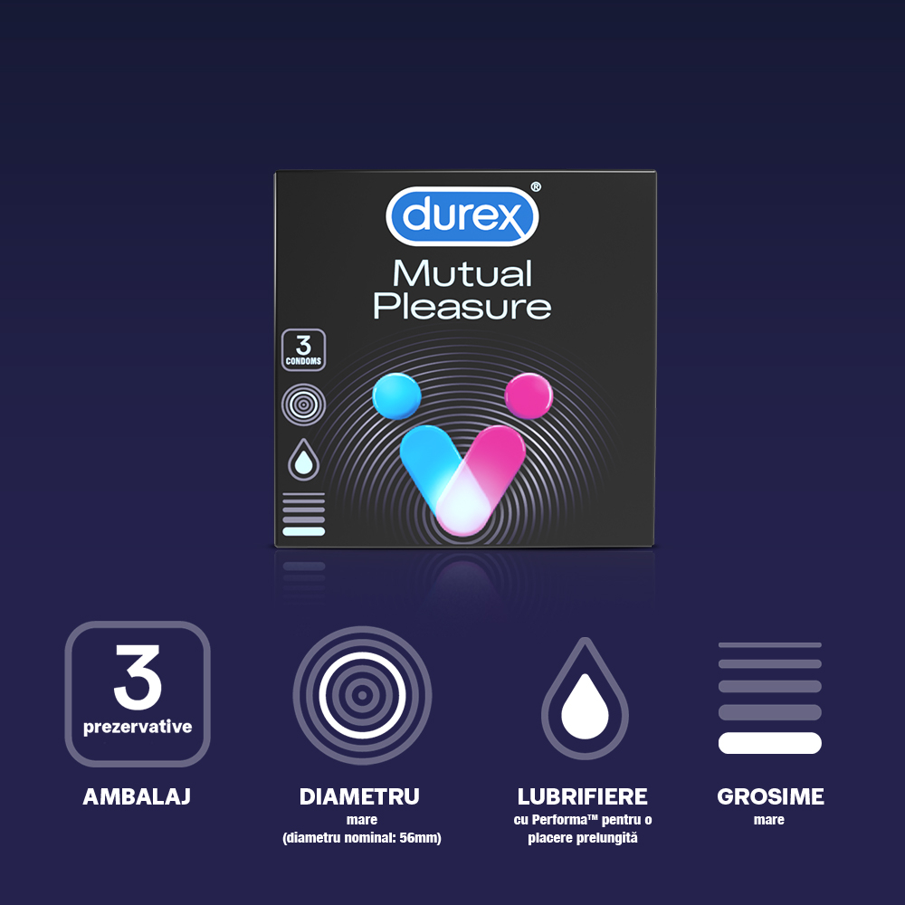 Prezervative Mutual Pleasure, 3 bucati, Durex [2]