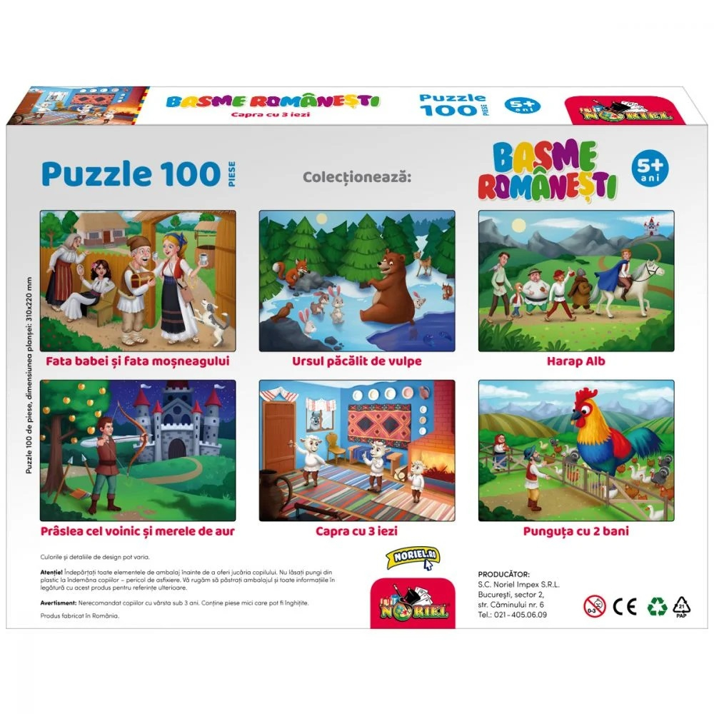 Puzzle 100 piese, Noriel Basme Romanesti, Capra cu trei iezi [5]