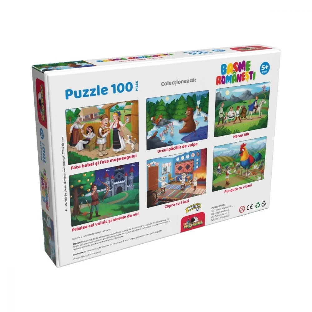 Puzzle 100 piese, Noriel Basme Romanesti, Ursul pacalit de vulpe [4]