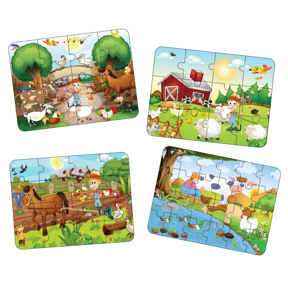Puzzle 4 in 1, Smile Games, Animale de la ferma (8, 12, 16, 24 piese) [4]