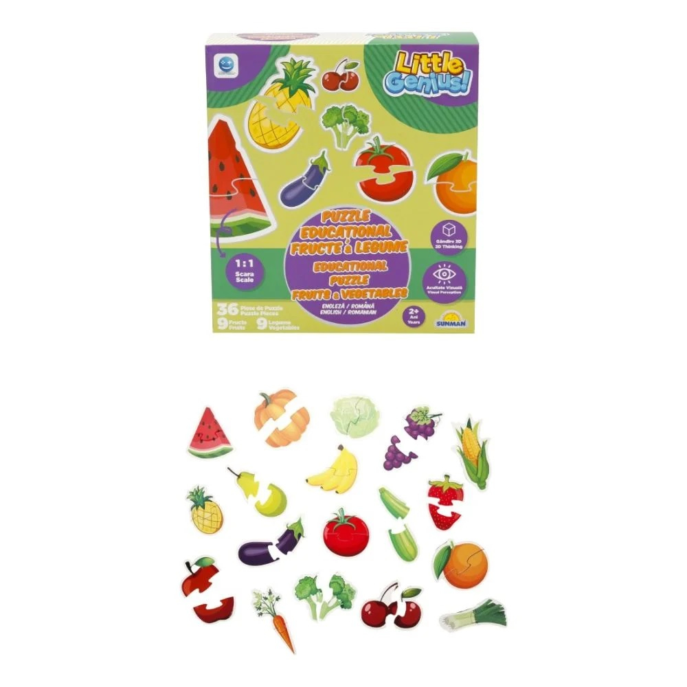 Puzzle educational cu fructe si legume, Smile Games, 36 piese [6]