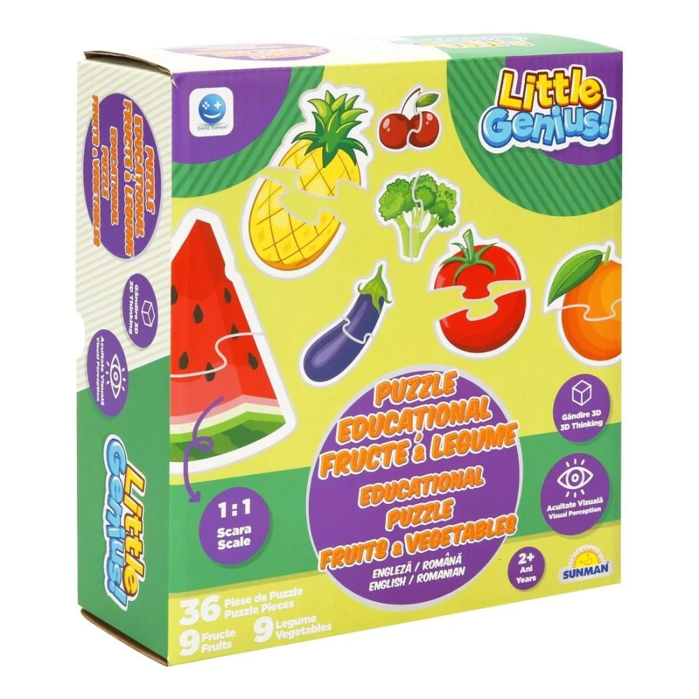 Puzzle educational cu fructe si legume, Smile Games, 36 piese [3]