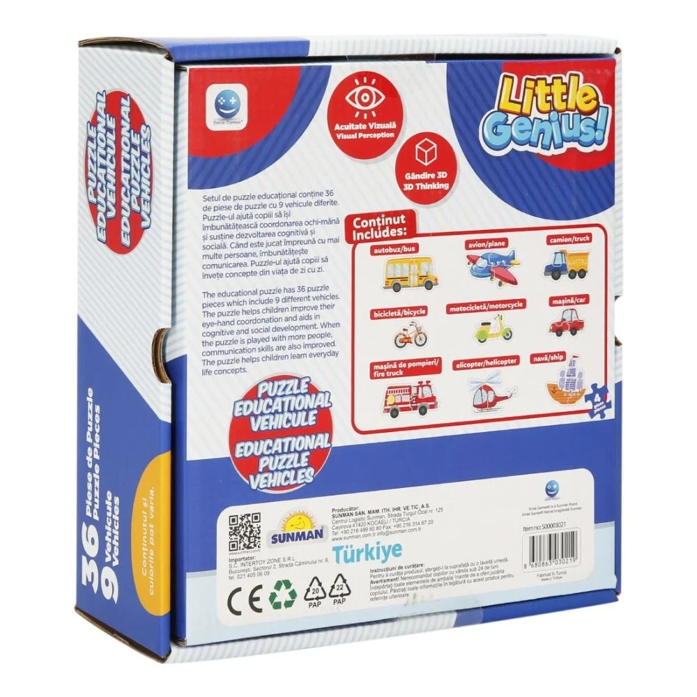 Puzzle educational cu vehicule, Smile Games, 36 piese [4]