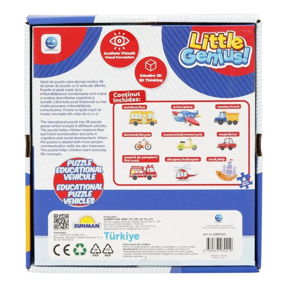 Puzzle educational cu vehicule, Smile Games, 36 piese [5]