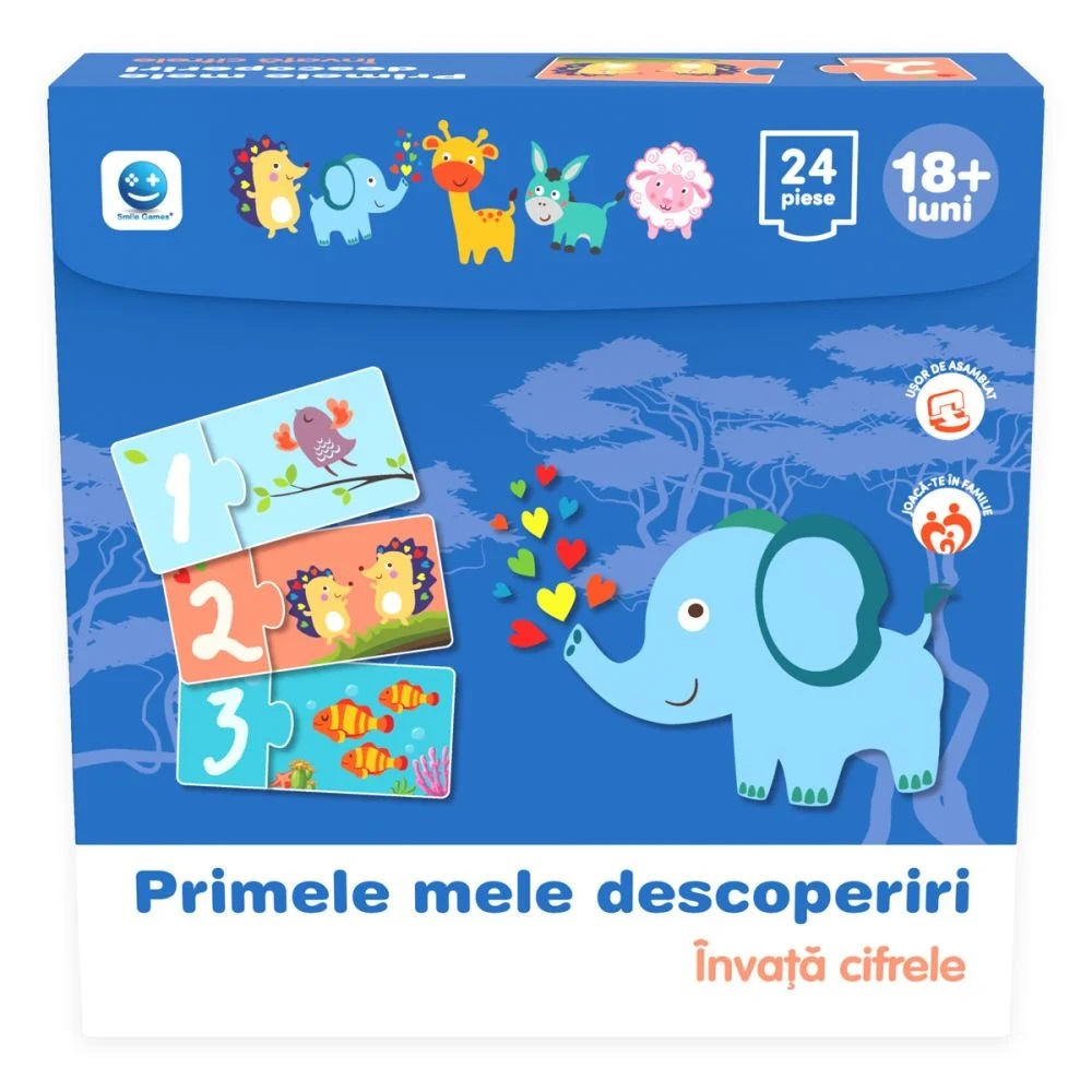 Puzzle Primele mele descoperiri, Smile Games, Invata cifrele, 24 piese [2]