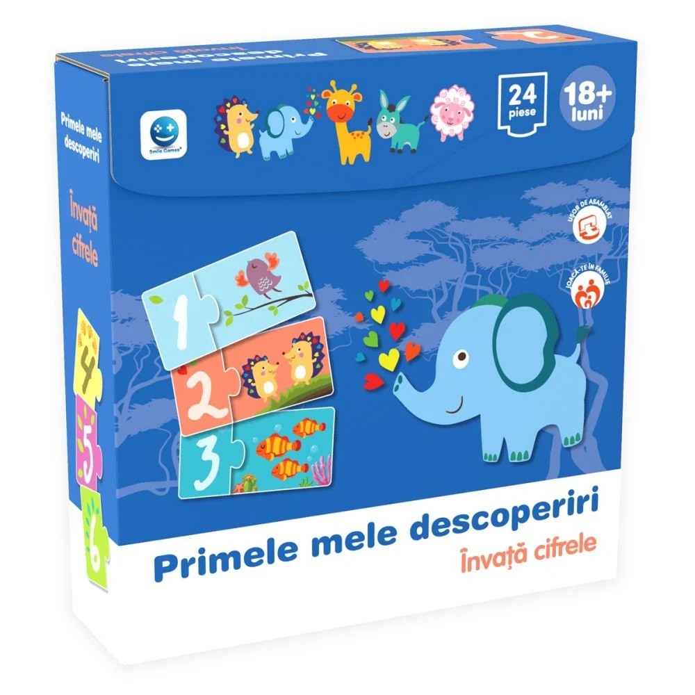 Puzzle Primele mele descoperiri, Smile Games, Invata cifrele, 24 piese [1]