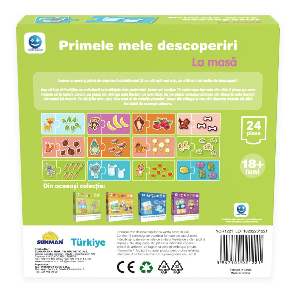 Puzzle Primele mele descoperiri, Smile Games, La masa, 24 piese [3]