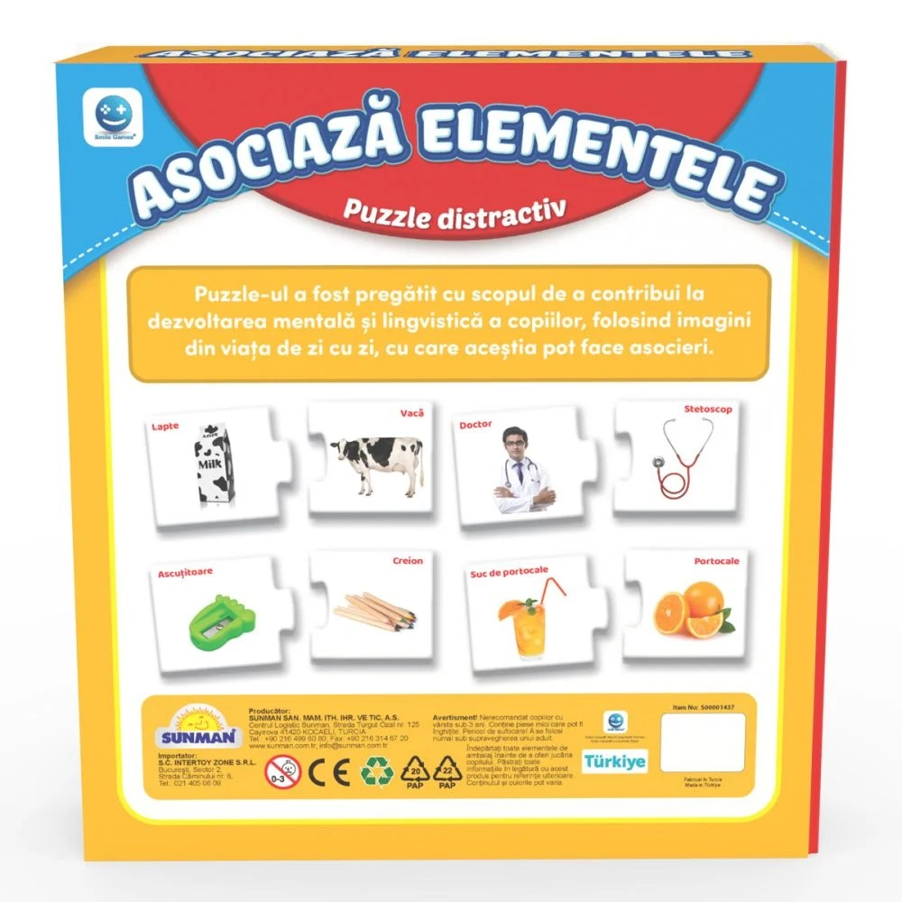 Puzzle Smile Games, Sa invatam asocierea elementelor, 60 piese [3]