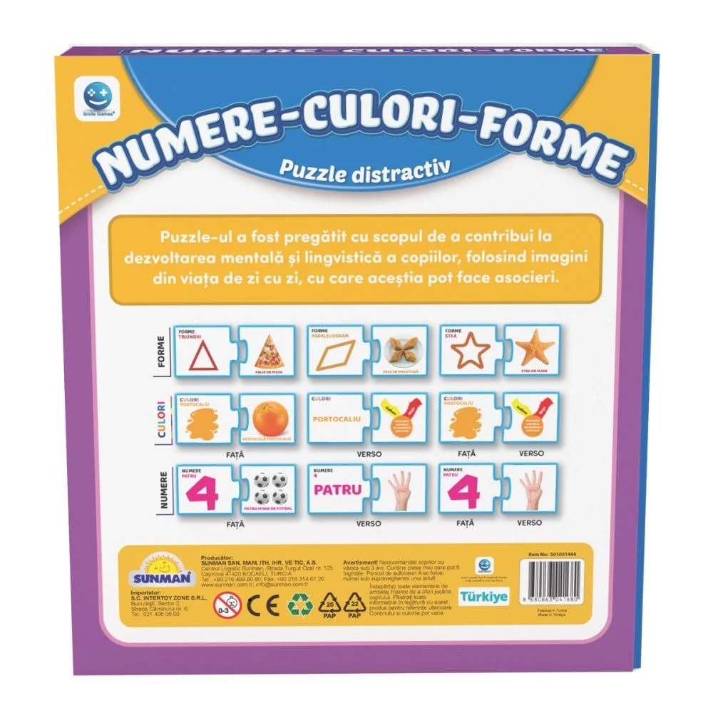 Puzzle Smile Games, Sa invatam numere, culori si forme, 60 piese [3]