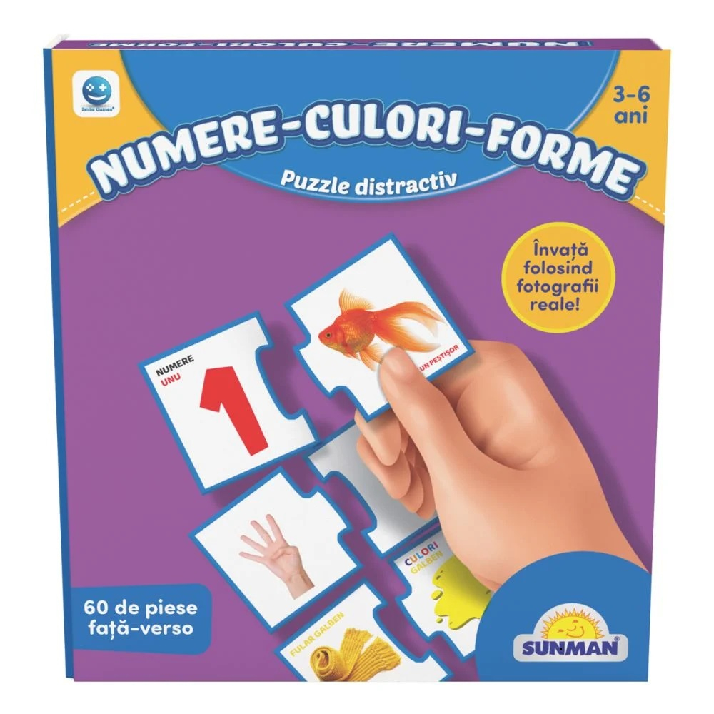 Puzzle Smile Games, Sa invatam numere, culori si forme, 60 piese [1]