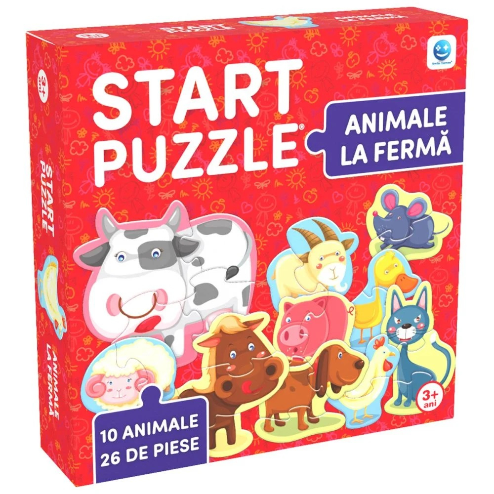 Puzzle Start, 4 in 1, Animale la ferma, Smile Games, 26 piese [2]