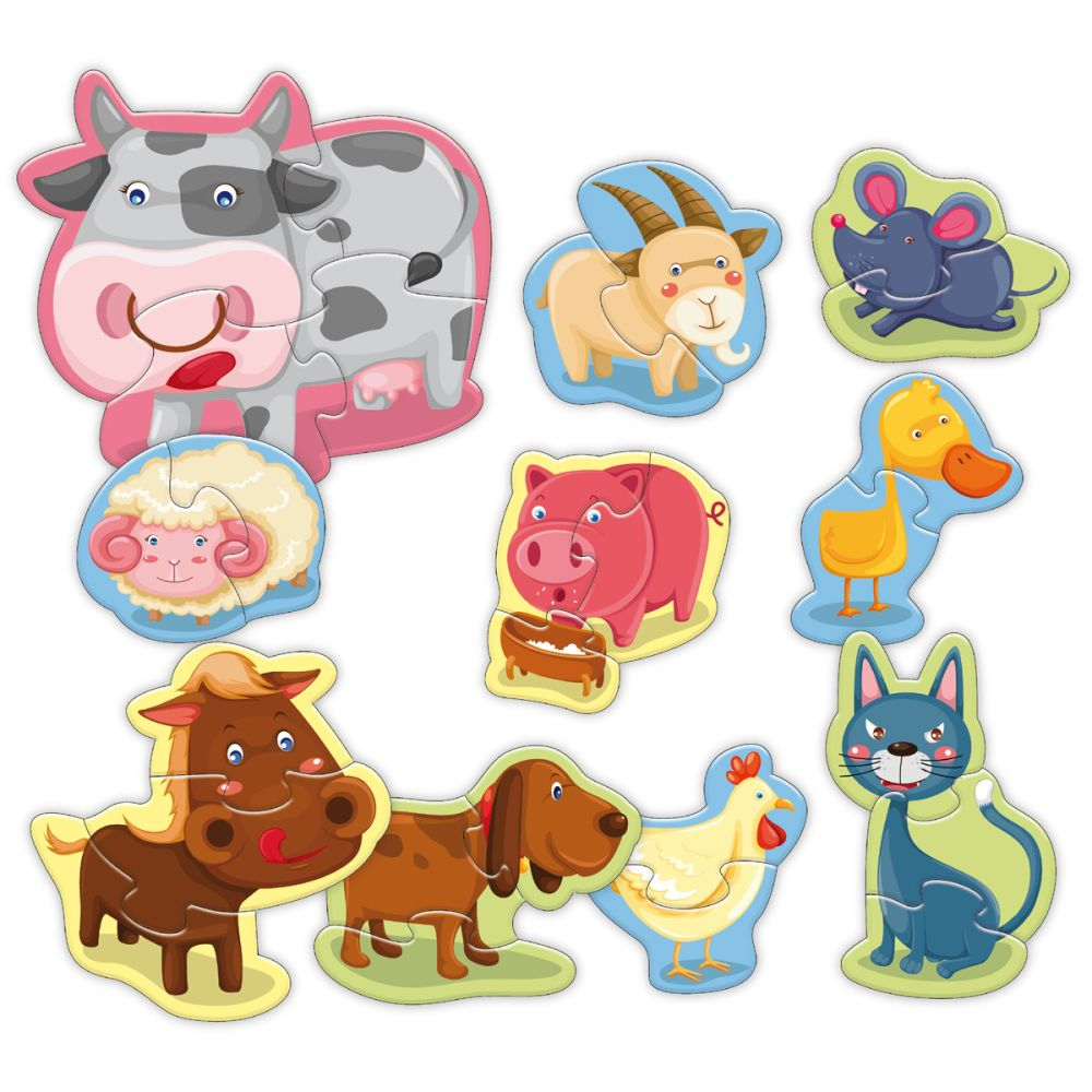 Puzzle Start, 4 in 1, Animale la ferma, Smile Games, 26 piese [3]