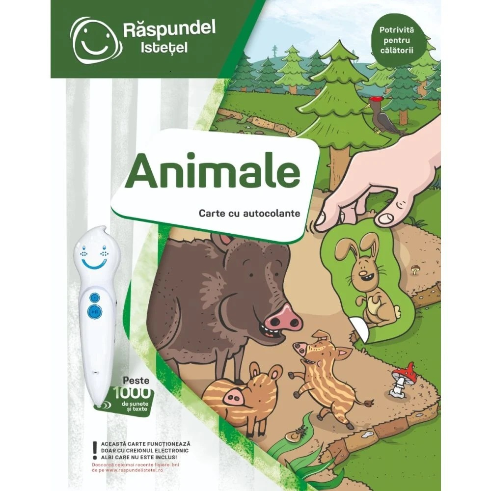 Raspundel Istetel, Carte interactiva cu autocolante, Animale [2]