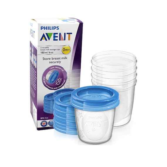 Recipient pentru depozitarea laptelui matern Philips Avent SCF619/05, 180 ml, 5 buc [1]