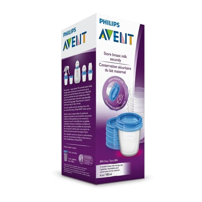 Recipient pentru depozitarea laptelui matern Philips Avent SCF619/05, 180 ml, 5 buc [2]
