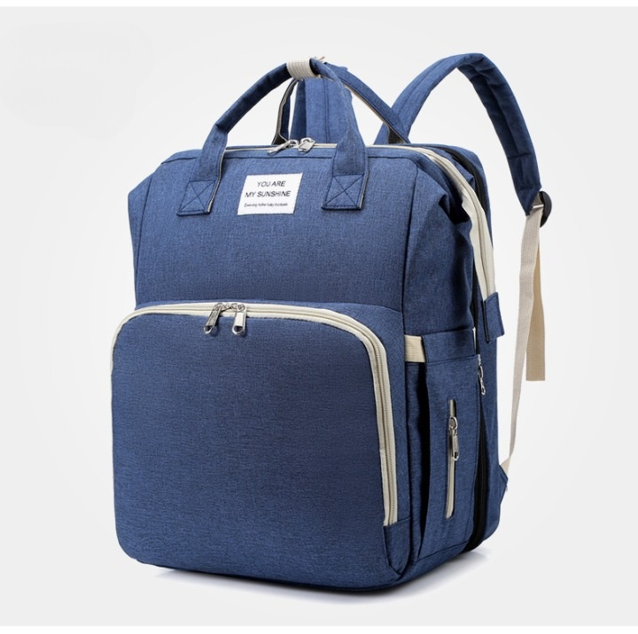 Ghiozdan Multifunctional pentru Mamici, Bebelusi si Copii, Patut Extensibil, Impermeabil, Prindere Carucior, Albastru [1]