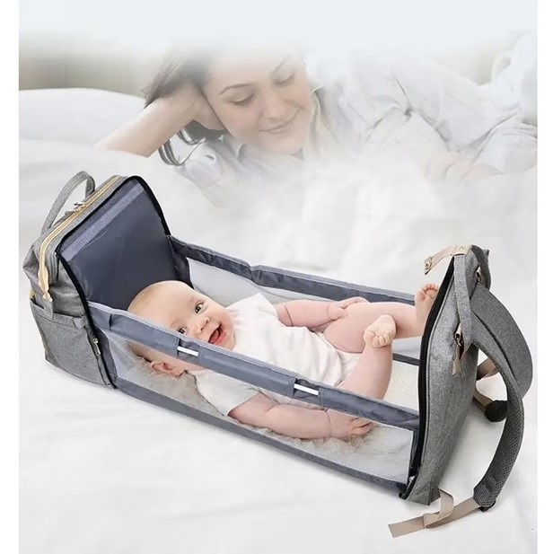 Ghiozdan Multifunctional pentru Mamici, Bebelusi si Copii, Patut Extensibil, Impermeabil, Prindere Carucior, Albastru [4]