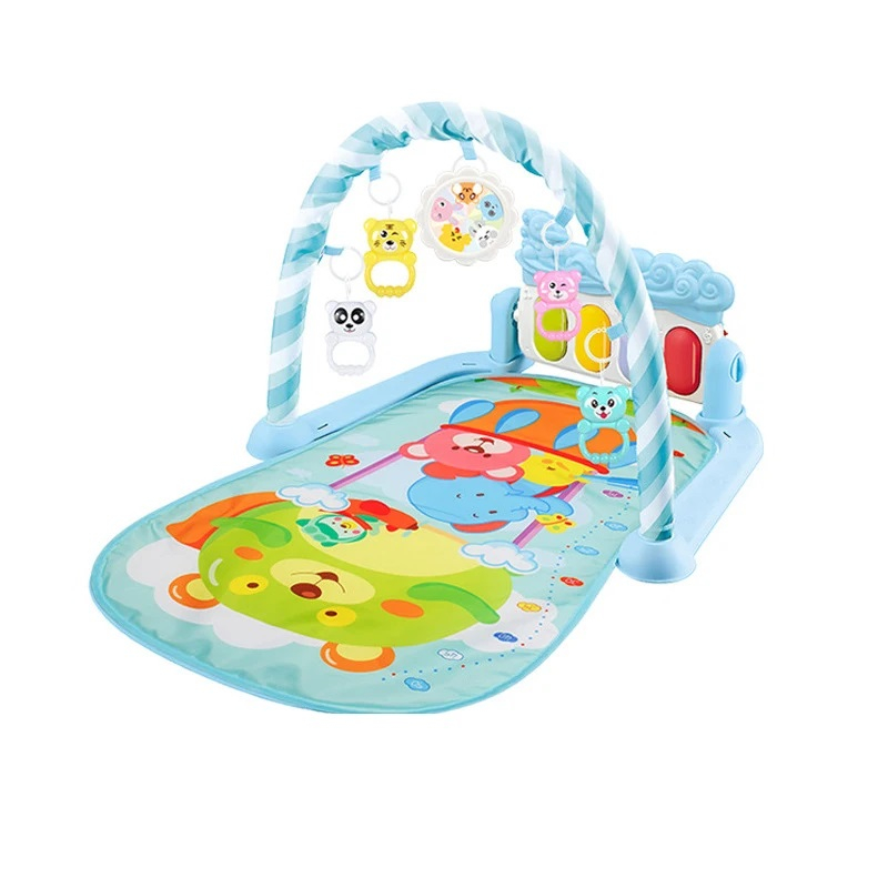 Saltea de activitati pentru bebelusi 4 in 1 cu muzicuta si jucarii senzoriale, Verde [1]