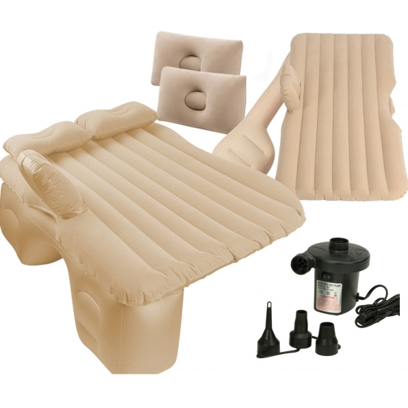 Saltea gonflabila auto pentru bancheta spate cu pompa electrica 135 cm x 85 cm, Crem [3]