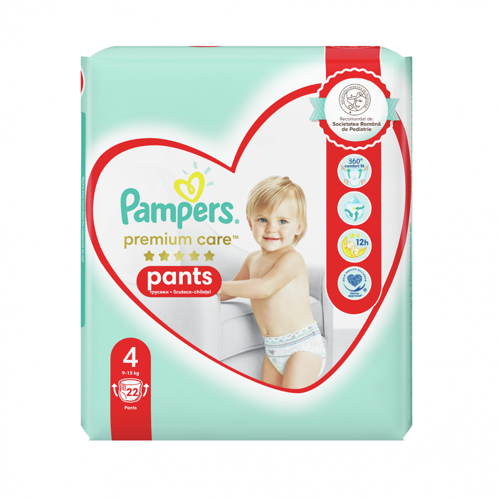 Scutece Pants Premium Care, Nr. 4, 9-15 Kg, 22 bucati, Pampers [1]