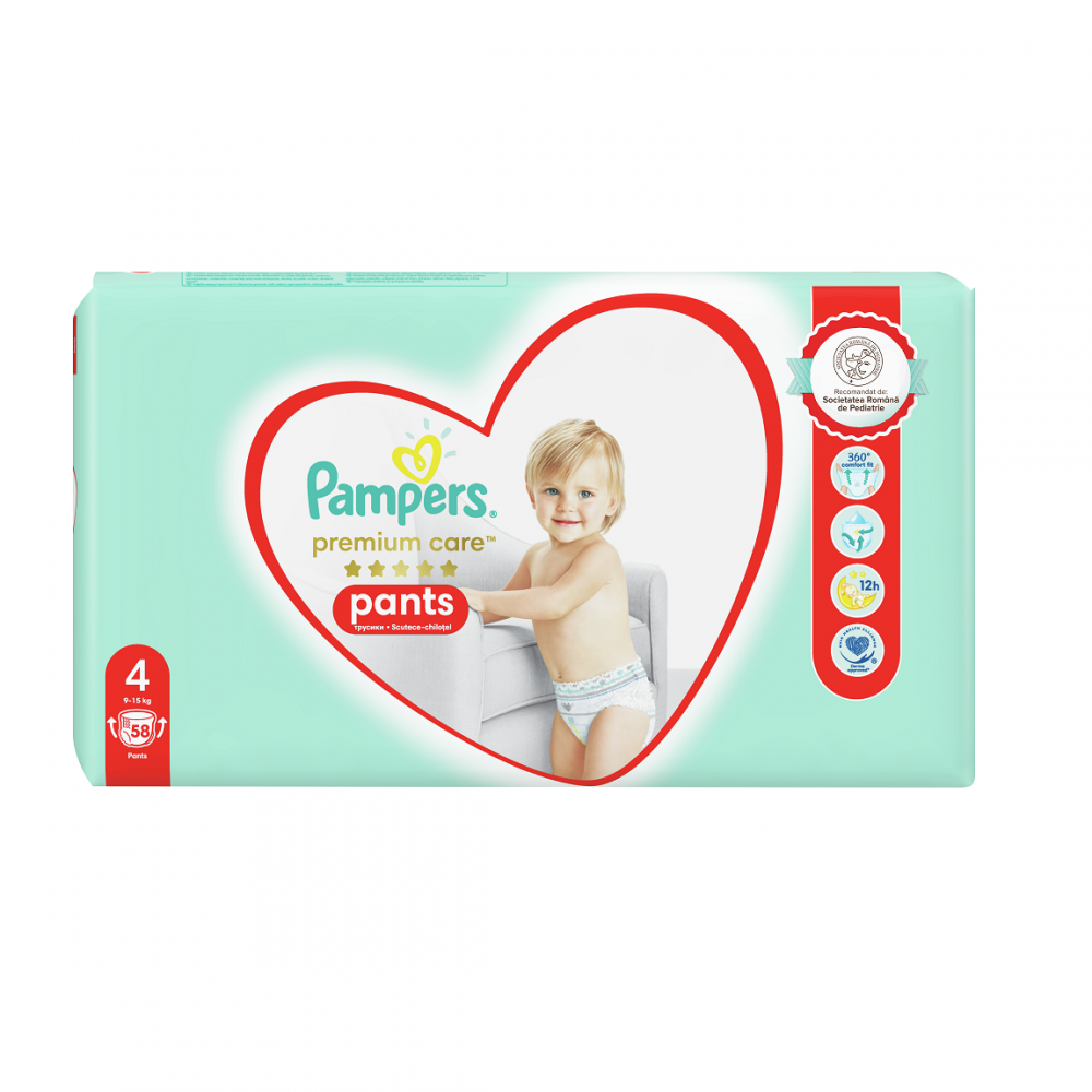 Scutece pants Premium Care, Nr.4, 9-15 kg, 58 buc, Pampers [1]
