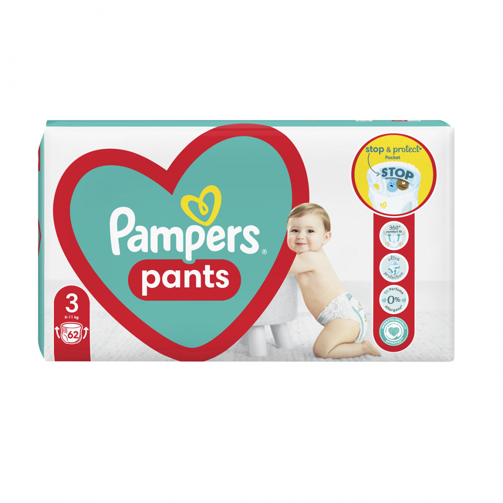 Scutece Pants Stop&Protect, Nr. 3, 6-11kg, 62 buc, Pampers [1]