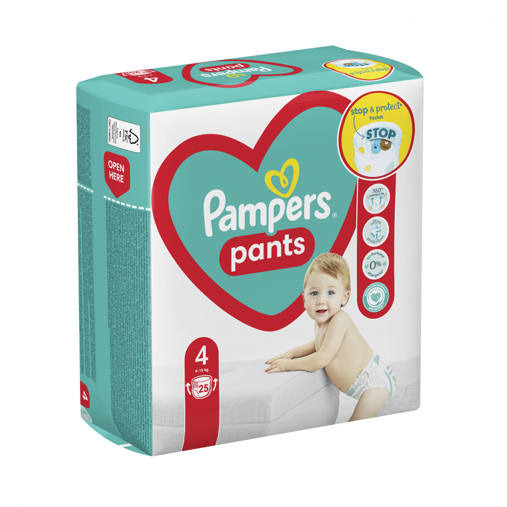 Scutece Pants Stop&Protect, Nr. 4, 9-15 kg, 25 buc, Pampers [1]