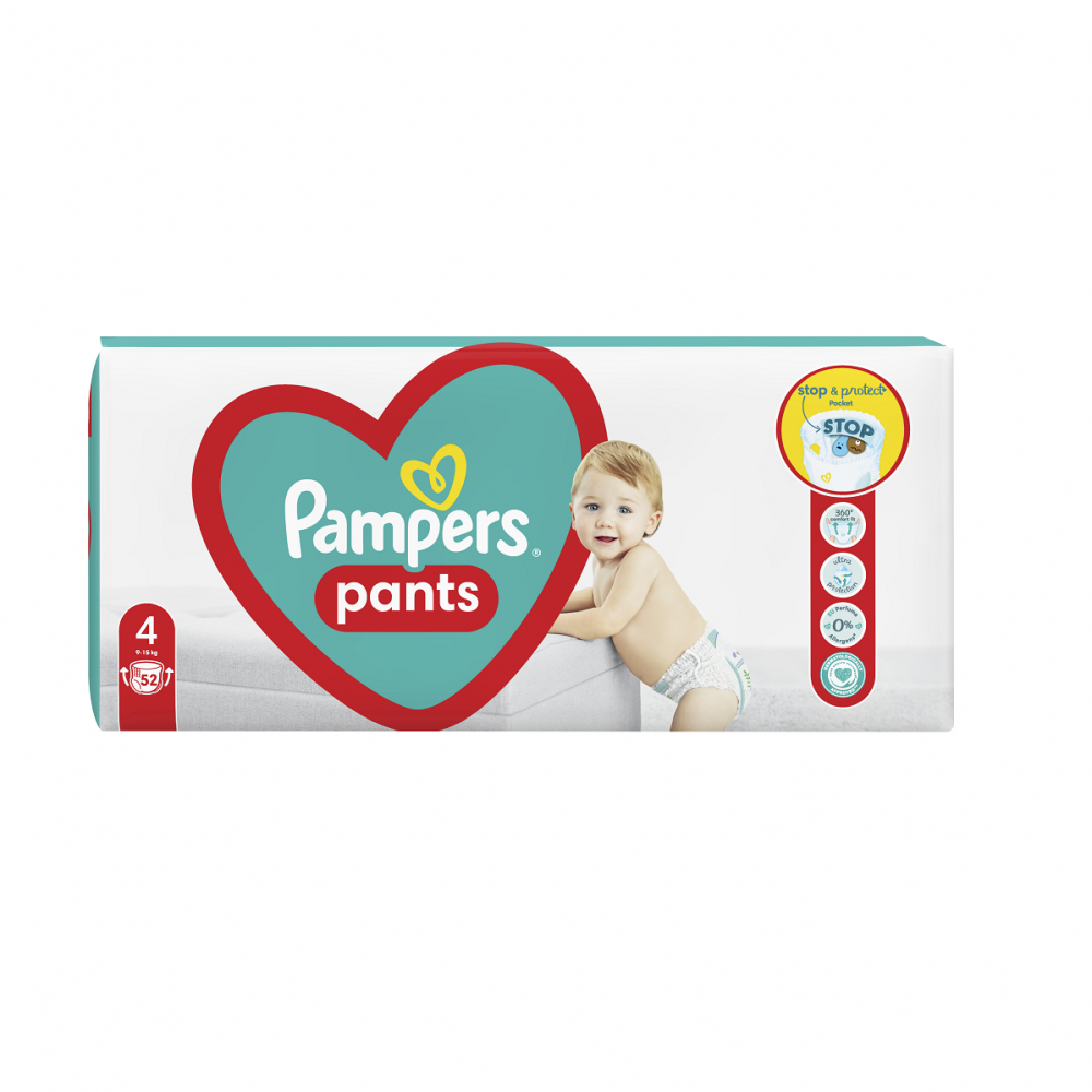 Scutece Pants Stop&Protect, Nr. 4, 9-15 kg, 52 buc, Pampers [1]